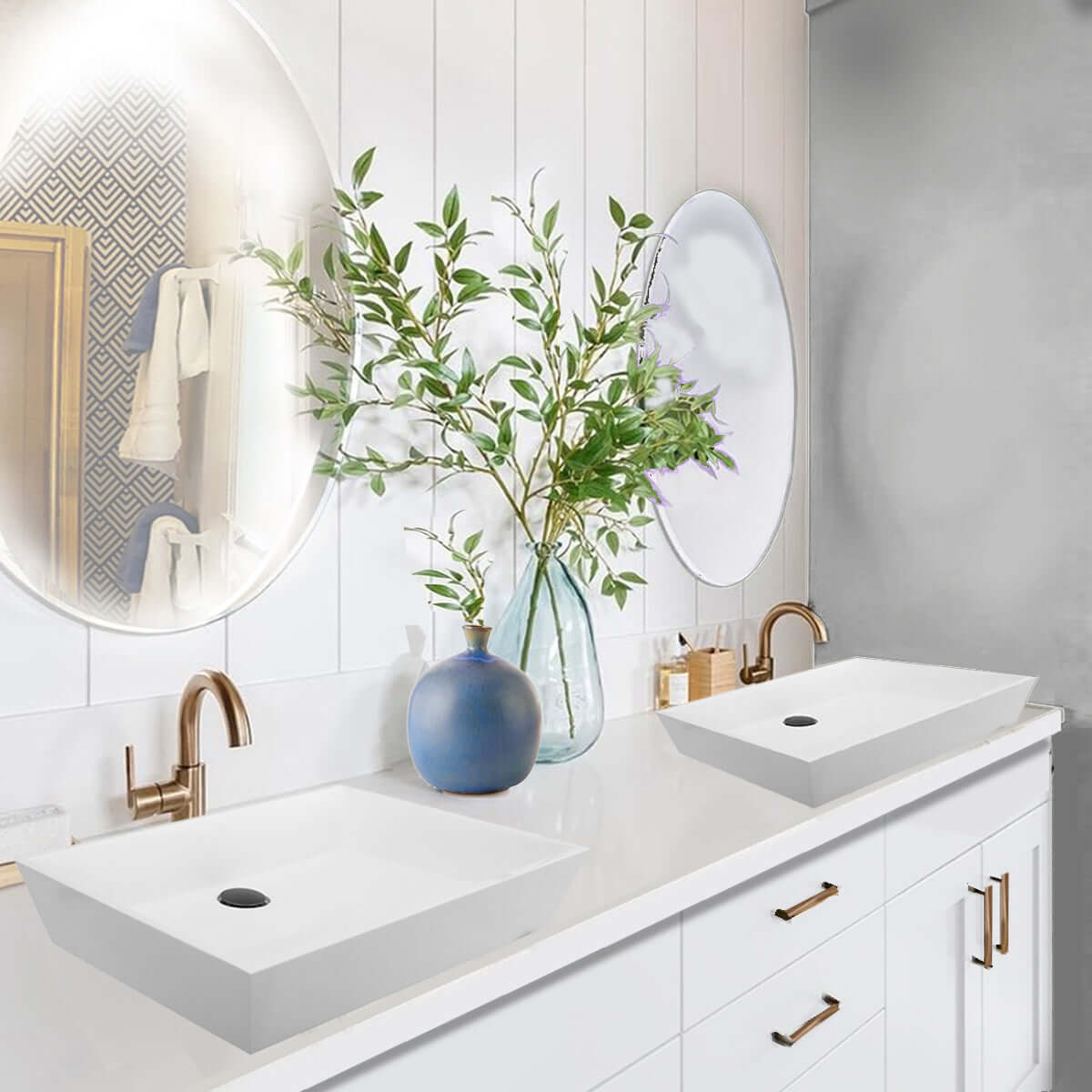 Alternate Image for Nantucket Sinks Glacierstone 24" Glacierstone Bathroom Sink, White, NS-GSTR24
