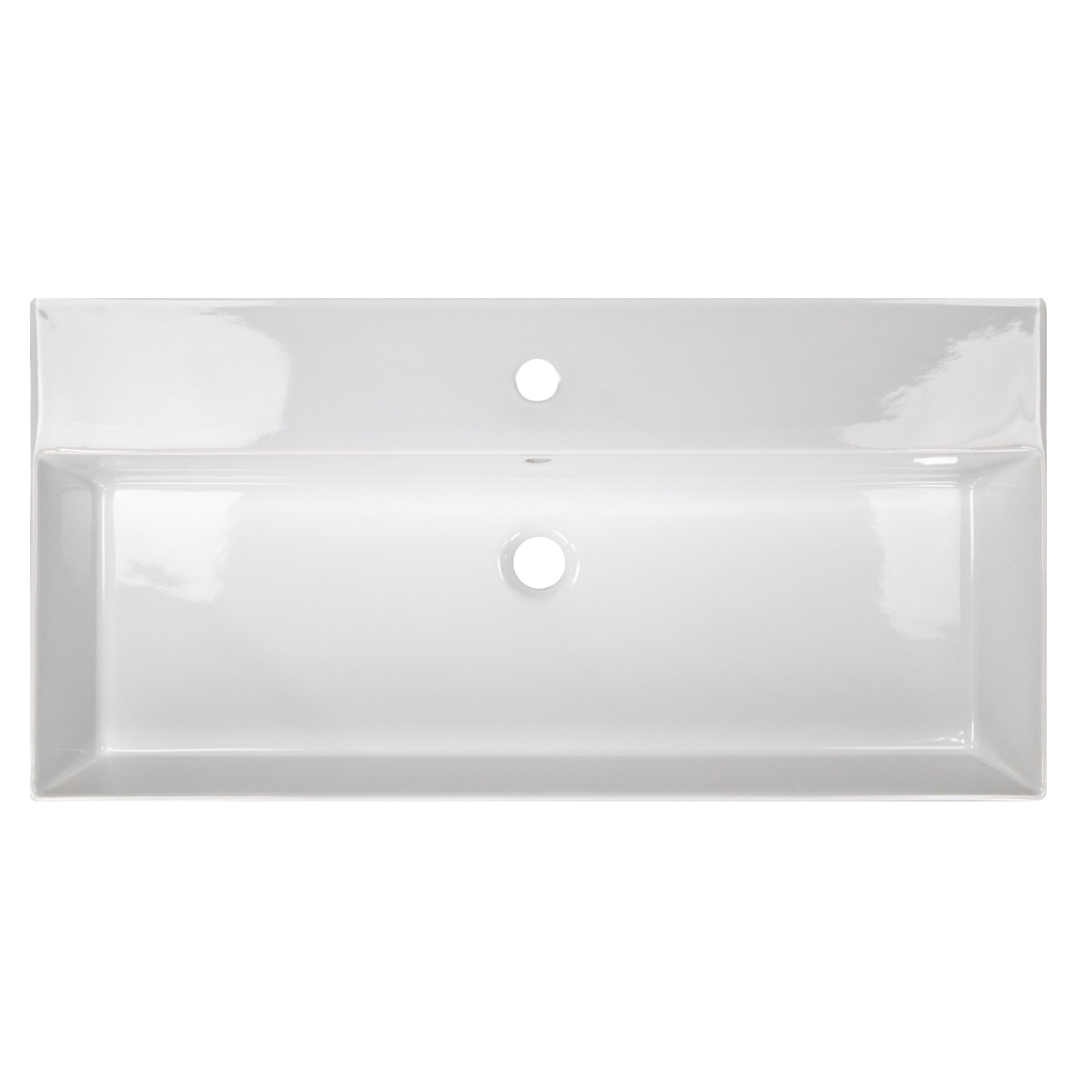 Nantucket Sinks Newport 36" x 18" Rectangle Wallmount Fireclay Bathroom Sink with Accessories, White, NS-NPCS36W