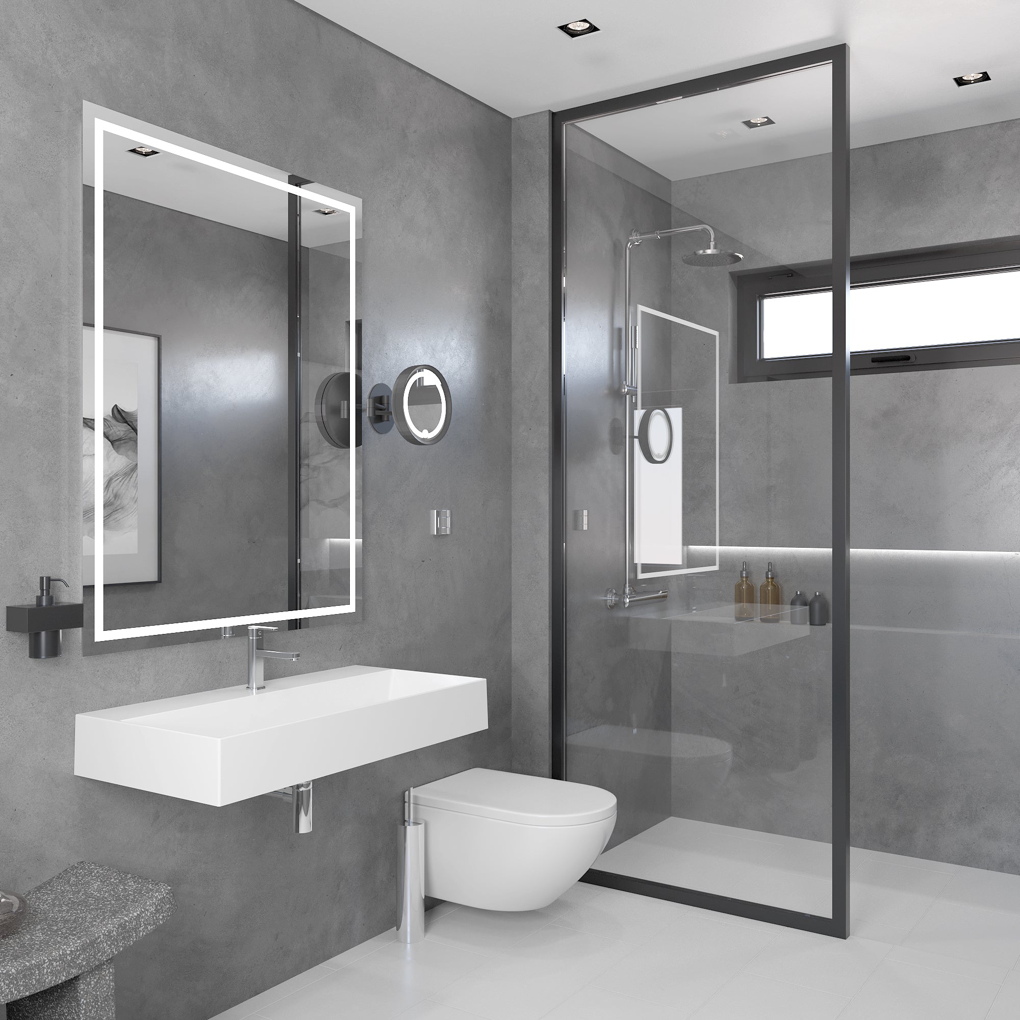 Alternate Image for Nantucket Sinks Newport 36" x 18" Rectangle Wallmount Fireclay Bathroom Sink with Accessories, White, NS-NPCS36W