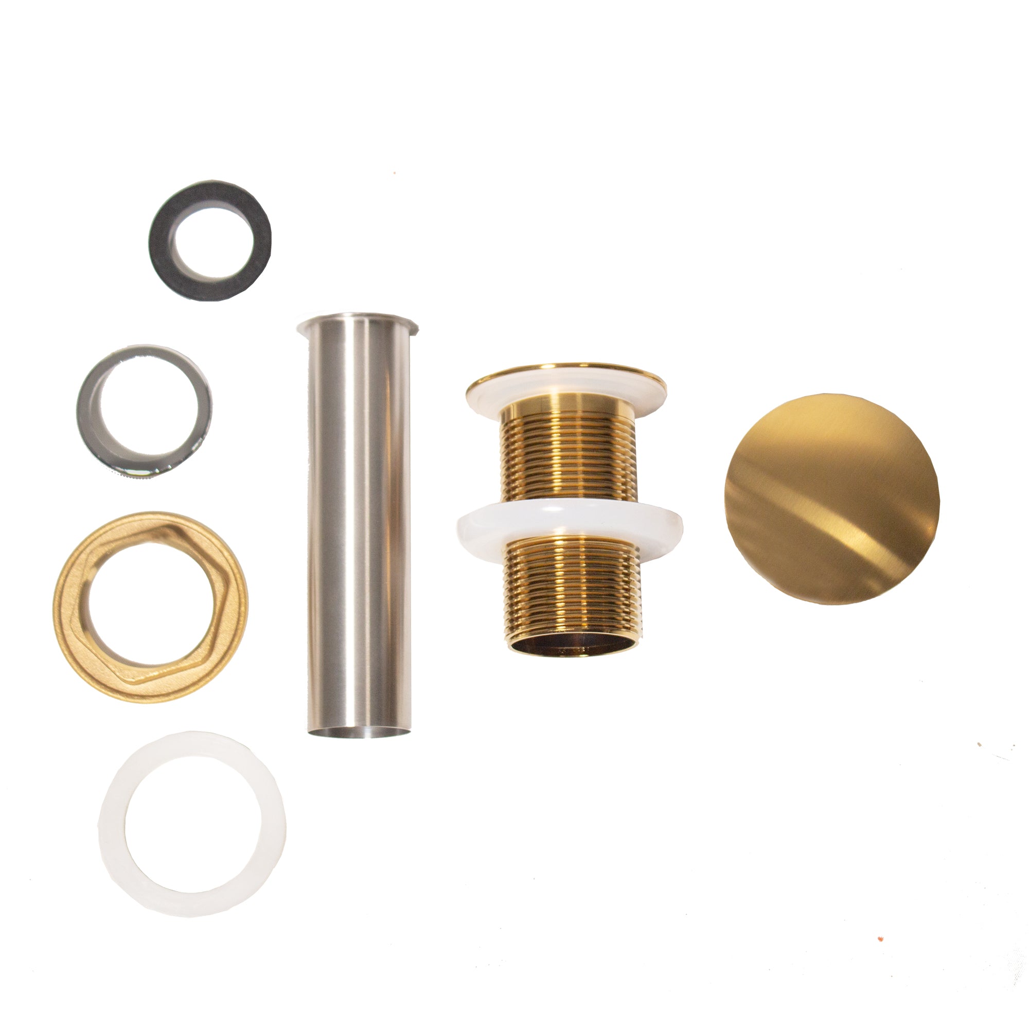 Alternate Image for Nantucket Sinks Premium Bath Accessories' Brushed GoldFinish Umbrella Drain Brass, Rubber, NS-UDBG