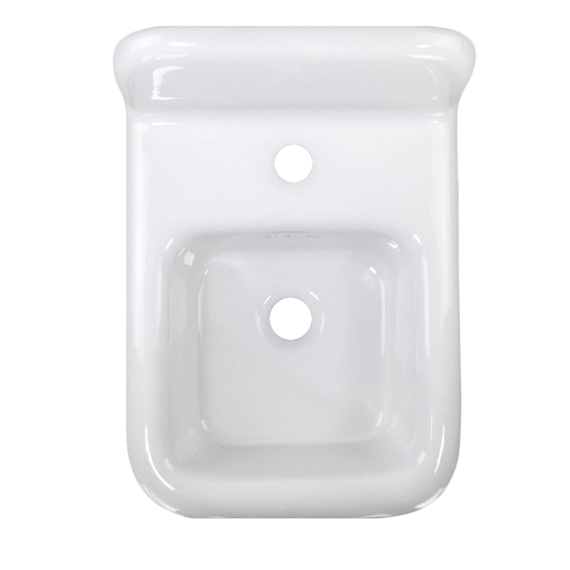 Alternate Image for Nantucket Sinks Victorian 13.58" x 17.91" Irregular Wallmount Fireclay Bathroom Sink with Accessories, White/White, NS-VCDM14-WW