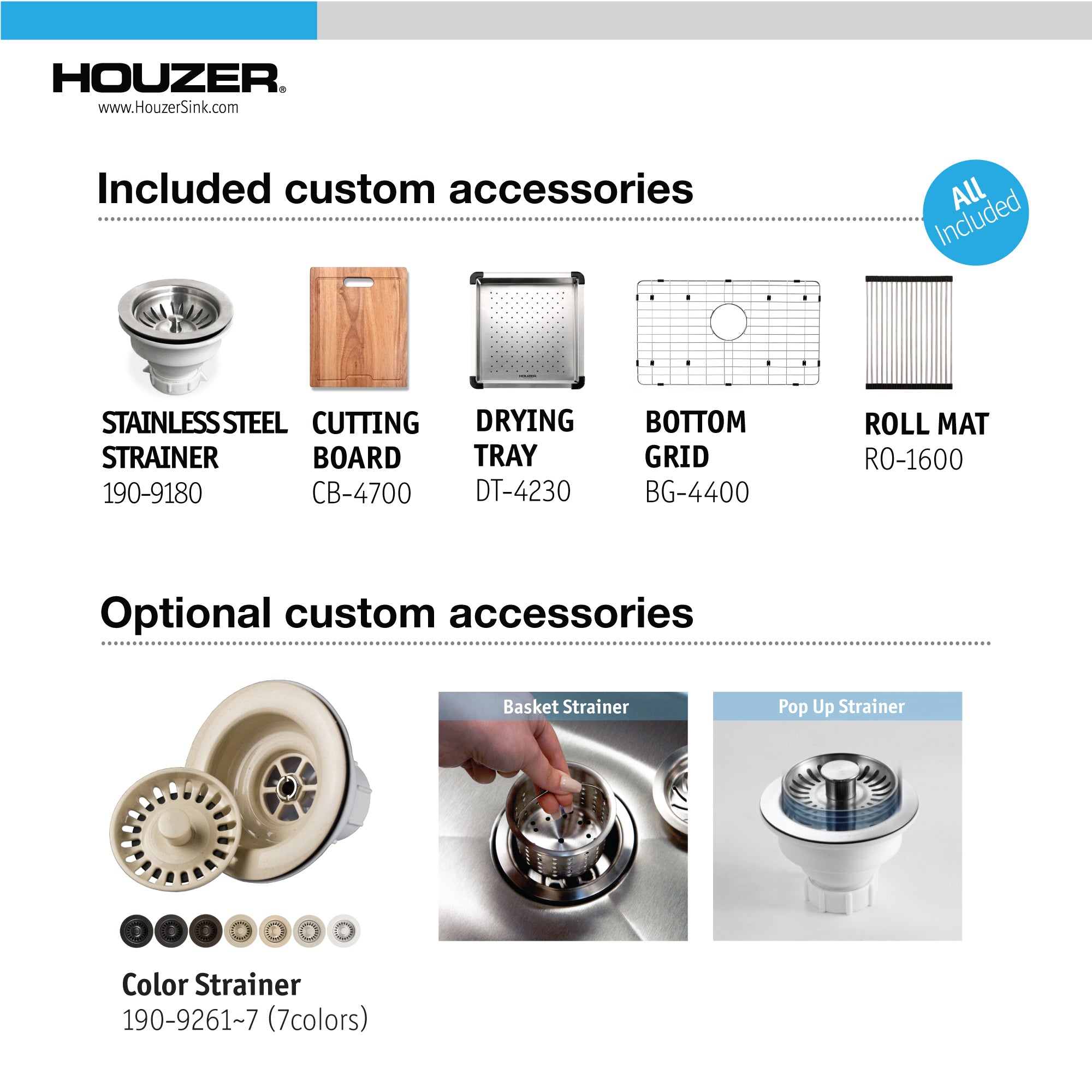 Alternate Image for Houzer Novus 26" Stainless Steel Workstation Kitchen Sink, 18 Gauge, NVS-2600