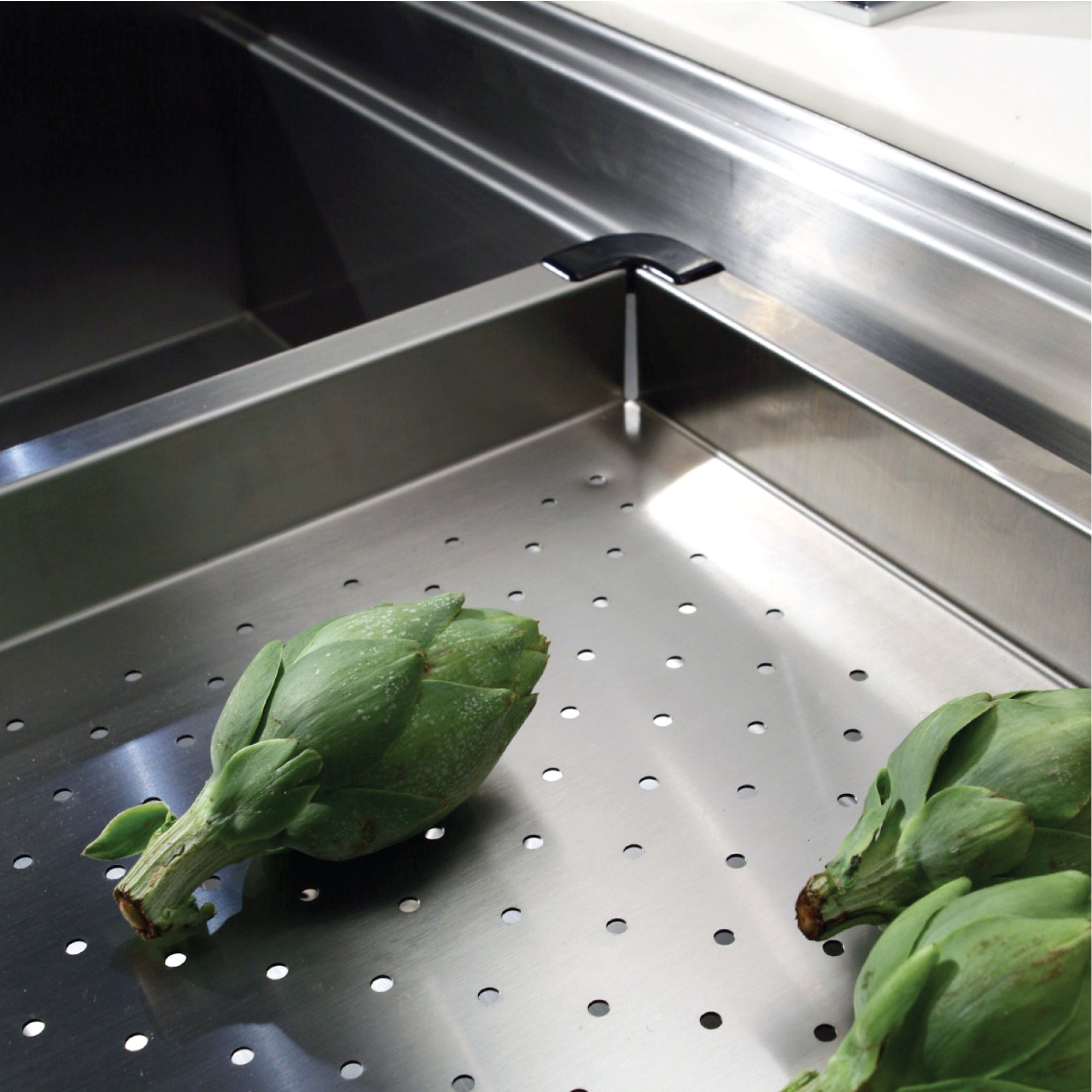 Alternate Image for Houzer 32 inch Novus Stainless Steel Undermount Dual Platform 60/40 Double Bowl Workstation Kitchen Sink with Accessories - 18 Gauge, NVS-3218D