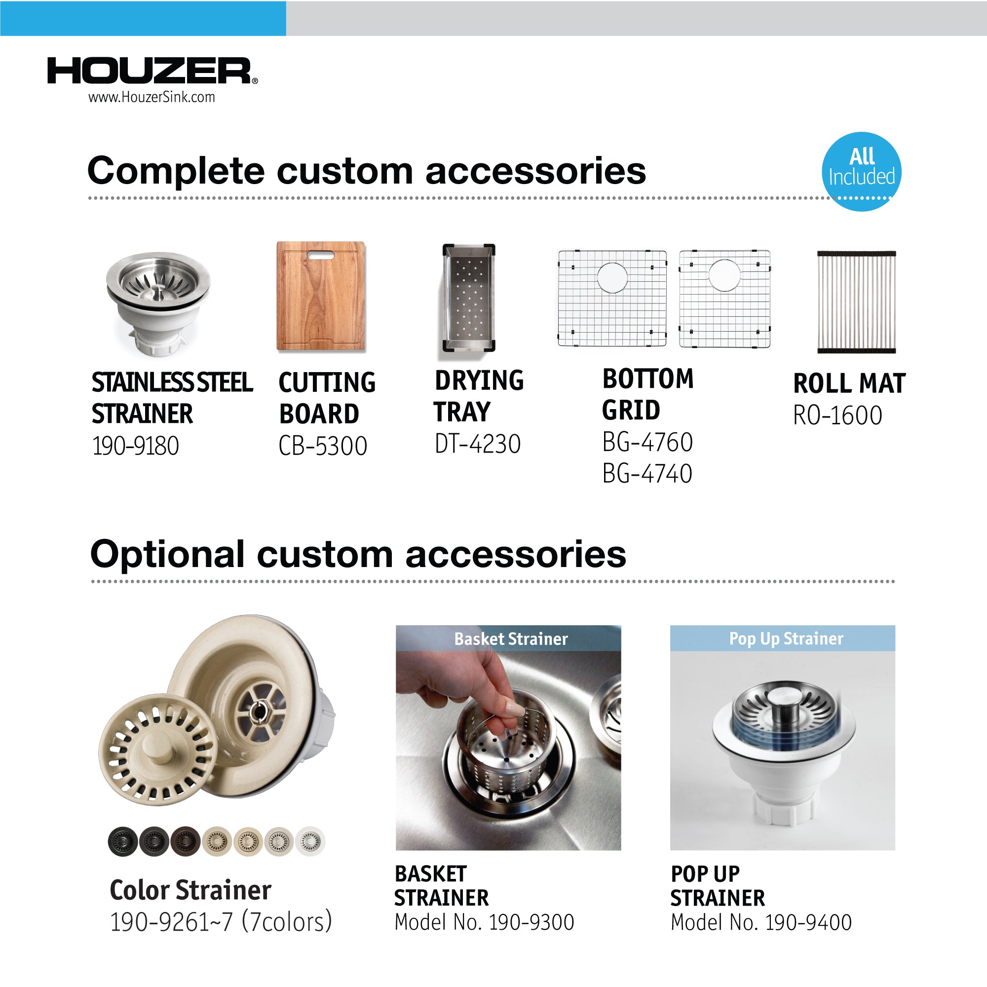 Alternate Image for Houzer 32 inch Novus Stainless Steel Undermount Dual Platform 60/40 Double Bowl Workstation Kitchen Sink with Accessories - 18 Gauge, NVS-3218D