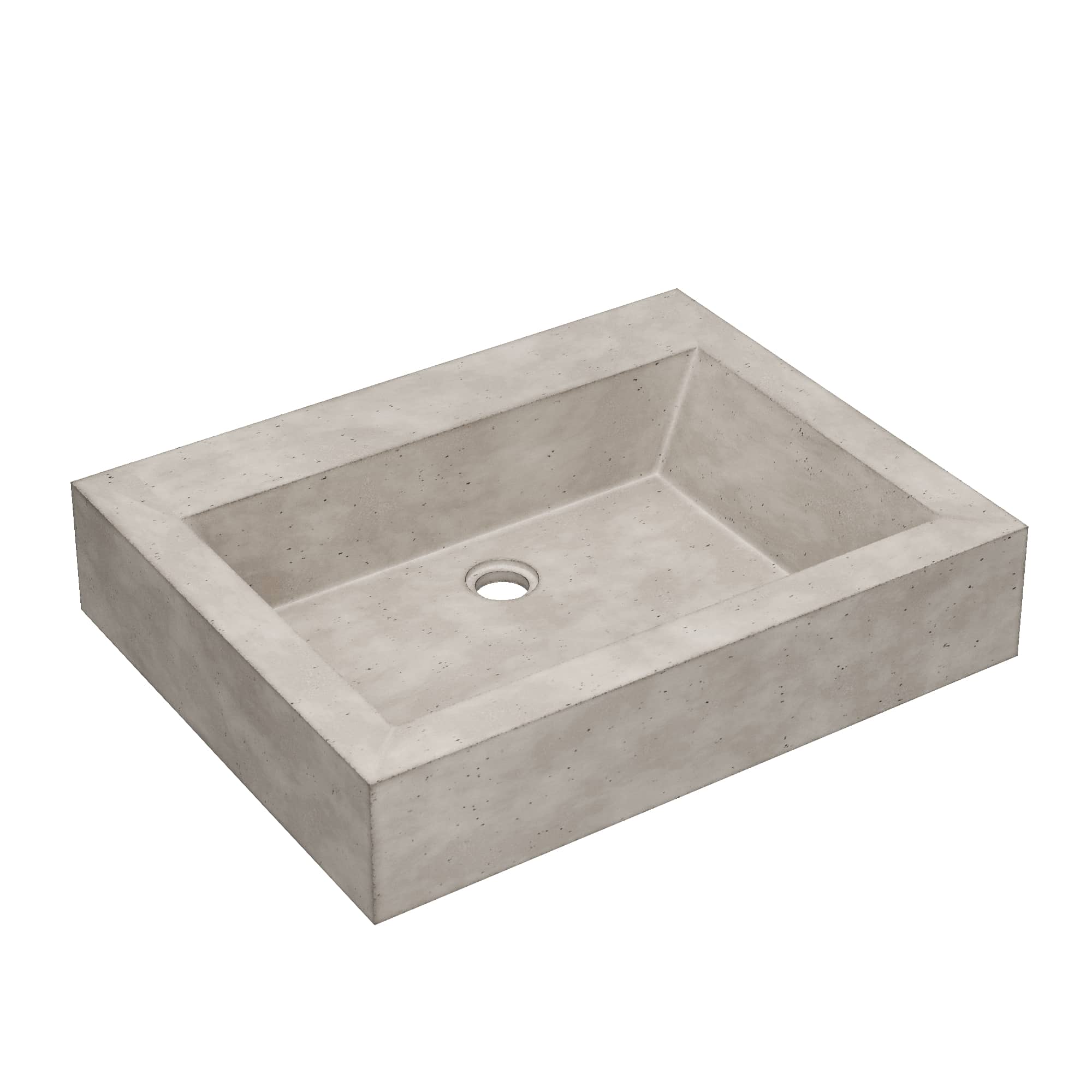 Native Trails Natoma 24" x 19" Rectangle Wall Mount NativeStone Concrete ADA Bathroom Sink, Ash, NSL2405-AX Product Image