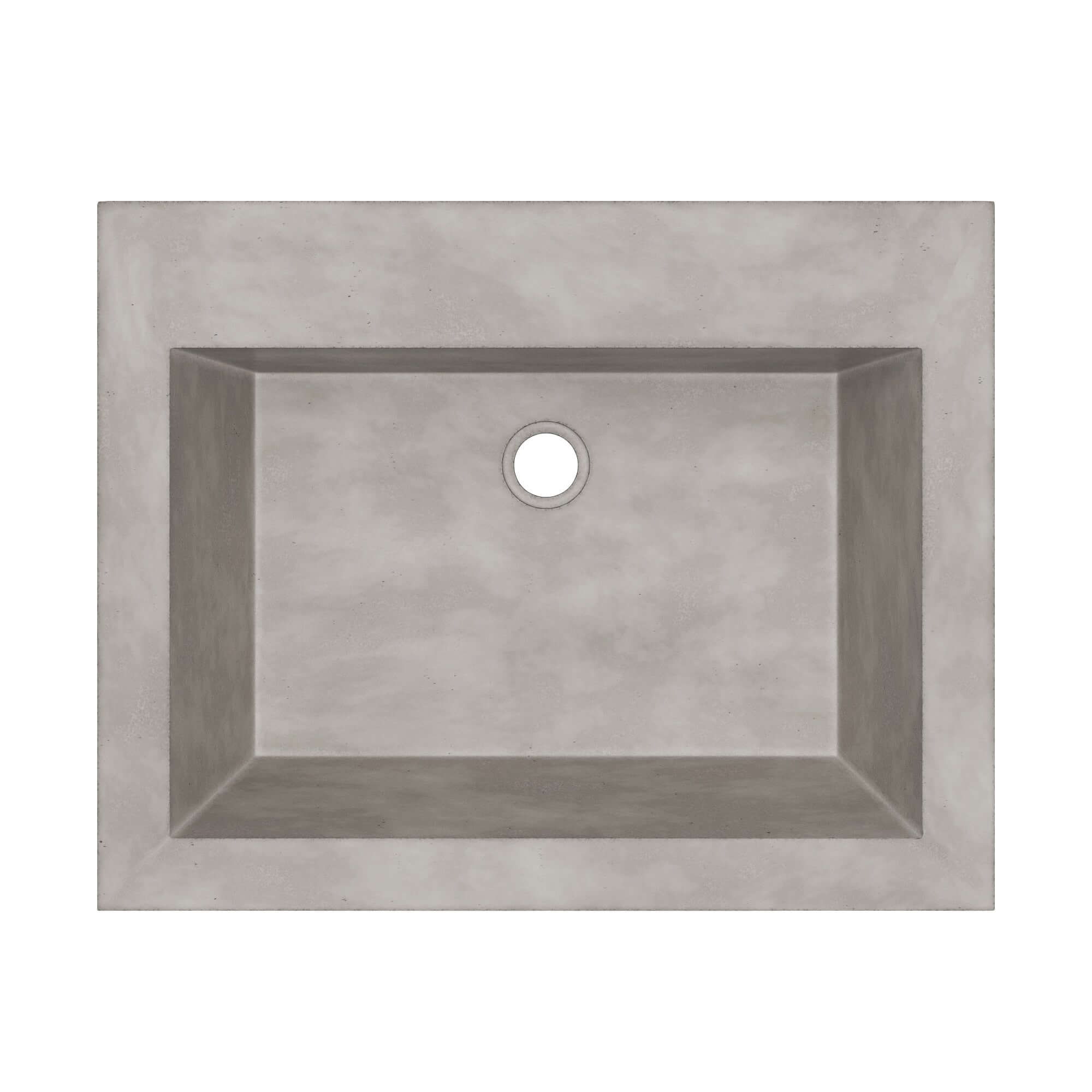Native Trails Natoma 24" x 19" Rectangle Wall Mount NativeStone Concrete ADA Bathroom Sink, Ash, NSL2405-AX Product Image