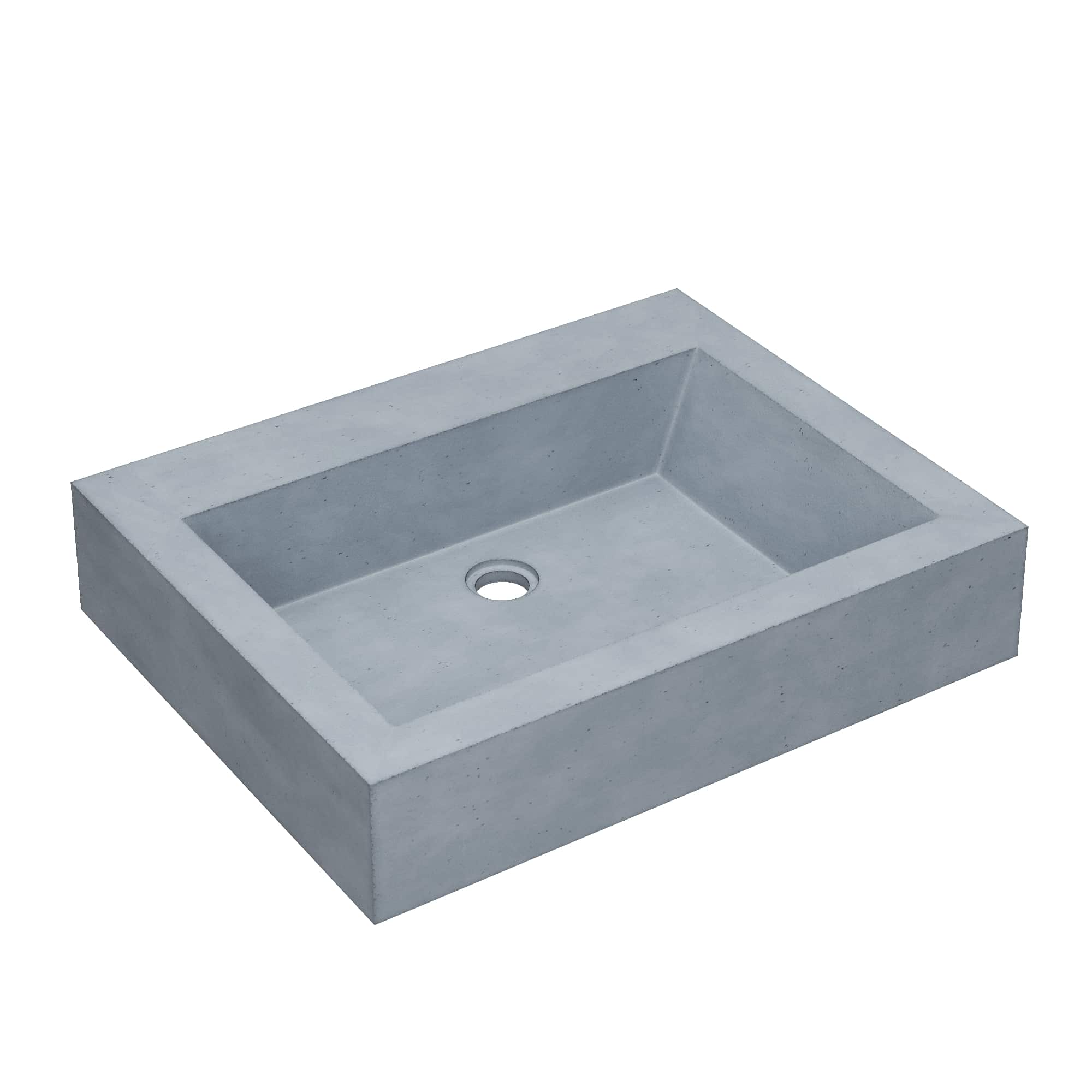 Native Trails Natoma 24" x 19" Rectangle Wall Mount NativeStone Concrete ADA Bathroom Sink, Ocean, NSL2405-OX Product Image