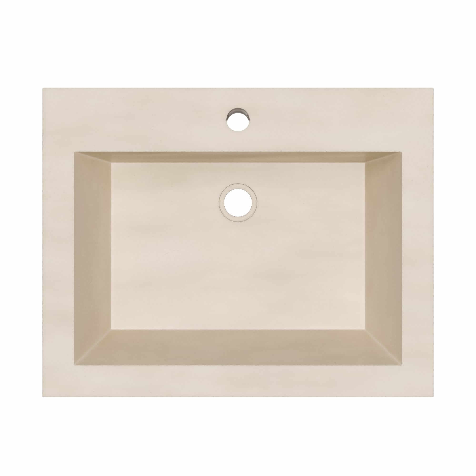 Native Trails Natoma 24" x 19" Rectangle Wall Mount NativeStone Concrete ADA Bathroom Sink, Pearl, NSL2405-P Product Image