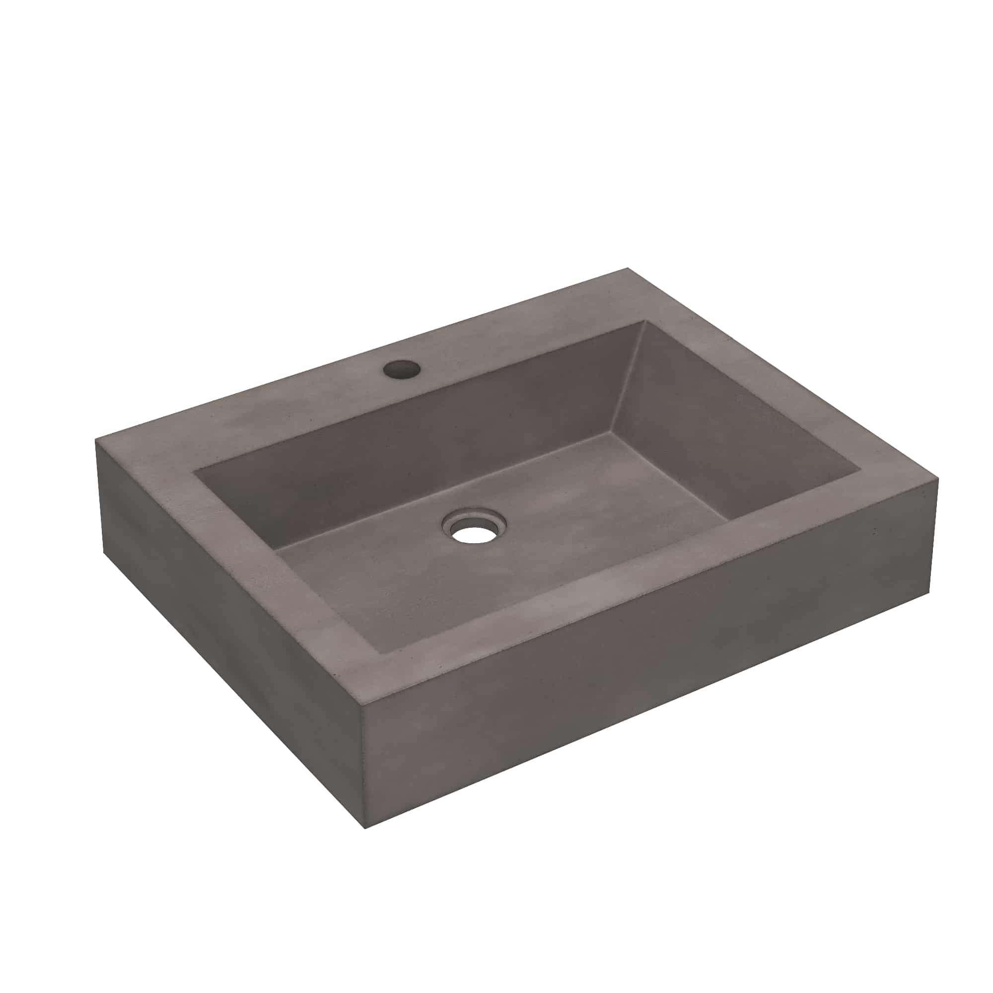 Native Trails Natoma 24" x 19" Rectangle Wall Mount NativeStone Concrete ADA Bathroom Sink, Slate, NSL2405-S