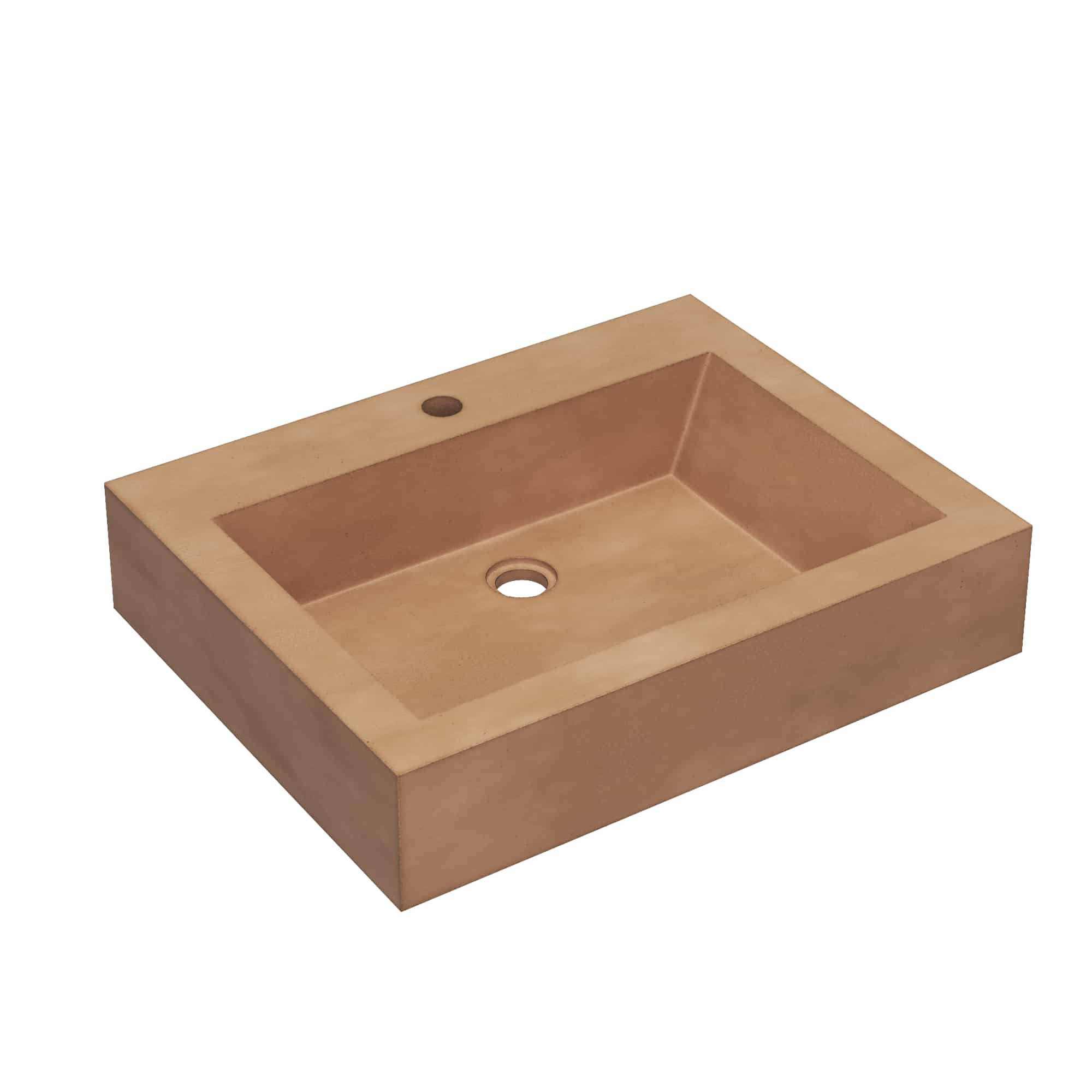 Native Trails Natoma 24" x 19" Rectangle Wall Mount NativeStone Concrete ADA Bathroom Sink, Terracotta, NSL2405-T