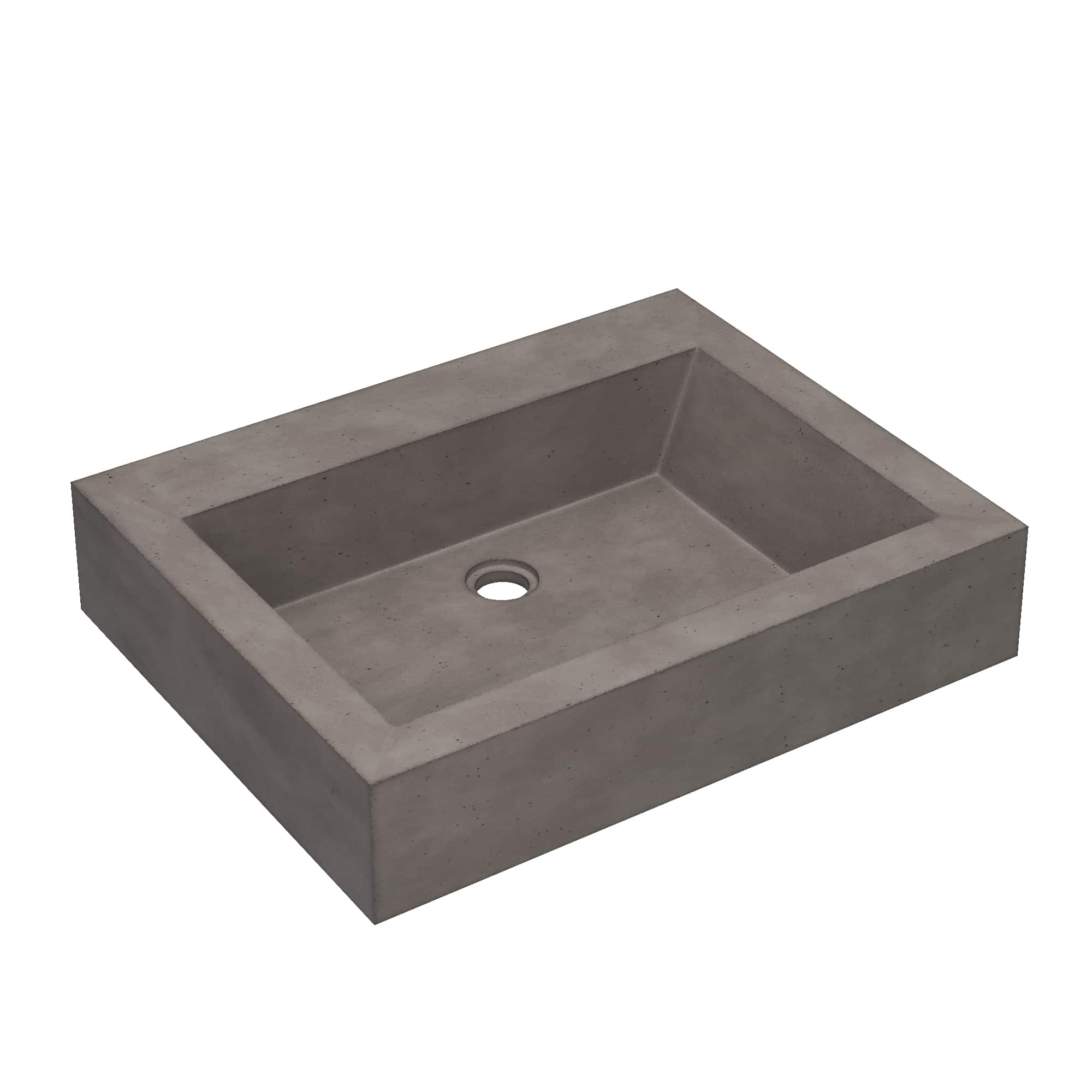 Native Trails Natoma 24" x 19" Rectangle Wall Mount NativeStone Concrete ADA Bathroom Sink, Slate, NSL2405-SX Product Image