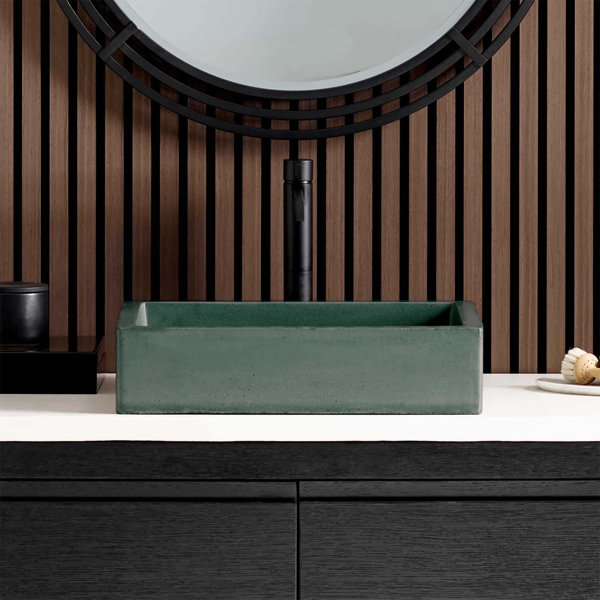 Native Trails Nipomo 19.5" x 15" Rectangle NativeStone Concrete ADA Farmhouse Bathroom Sink, Forest, NSL1915-F Product Image