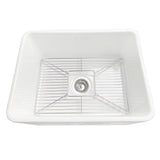 Nantucket Sinks Cape 23" Fireclay Farmhouse Sink with Accessories, White, P-FCS23