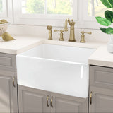 Nantucket Sinks Cape 23" Fireclay Farmhouse Sink with Accessories, White, P-FCS23