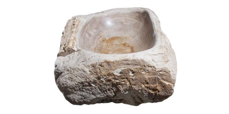 Allstone 33"x16.5"x7.5" Petrified Wood Stone Vessel Sink, Beige, Taupe, PEWD-#2124
