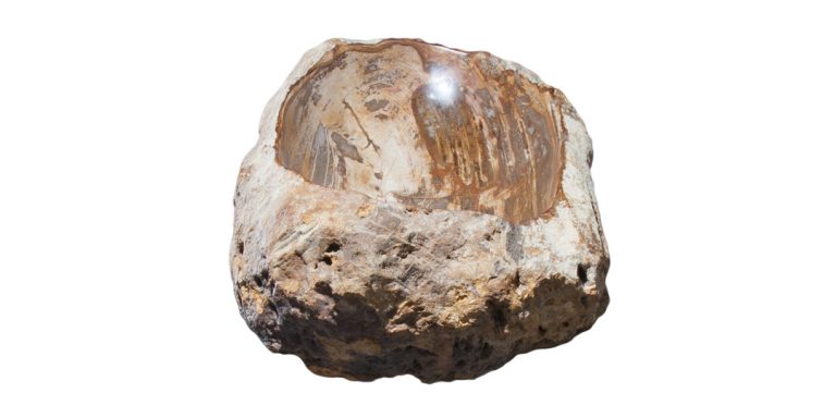 Allstone 30"x15"x6.5" Petrified Wood Stone Vessel Sink, Beige, Brown, PEWD-#266