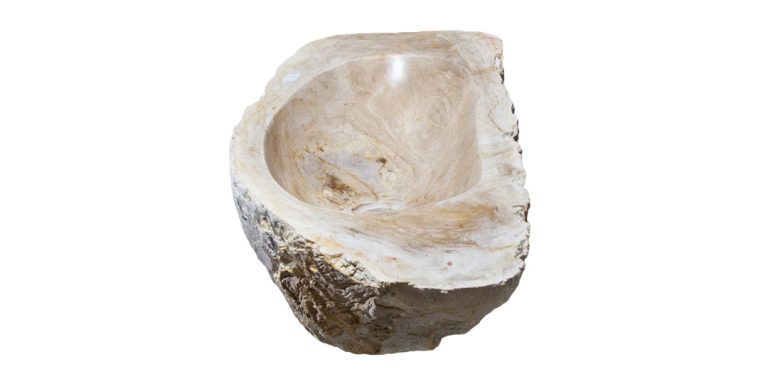Allstone 35.5"x13"x6" Petrified Wood Stone Vessel Sink, Beige, PEWD-#273