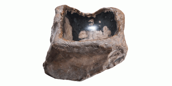 21" Petrified Wood Stone Vessel Sink, Black, Brown, PEWD-#3002