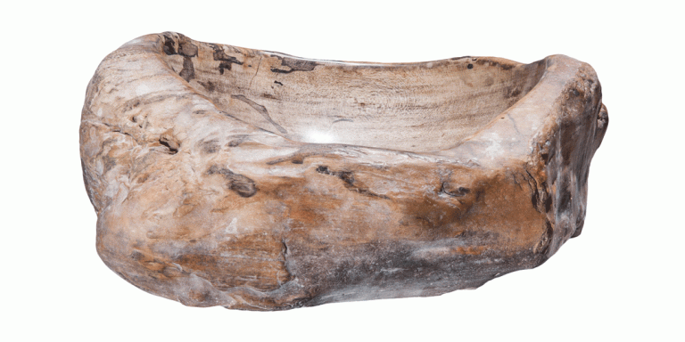 18" Petrified Wood Stone Vessel Sink, Beige, Brown, PEWD-#3023