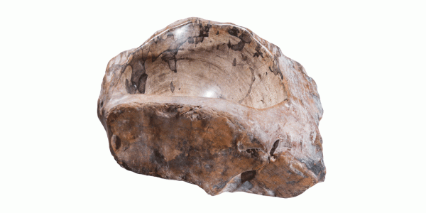 18" Petrified Wood Stone Vessel Sink, Beige, Brown, PEWD-#3023