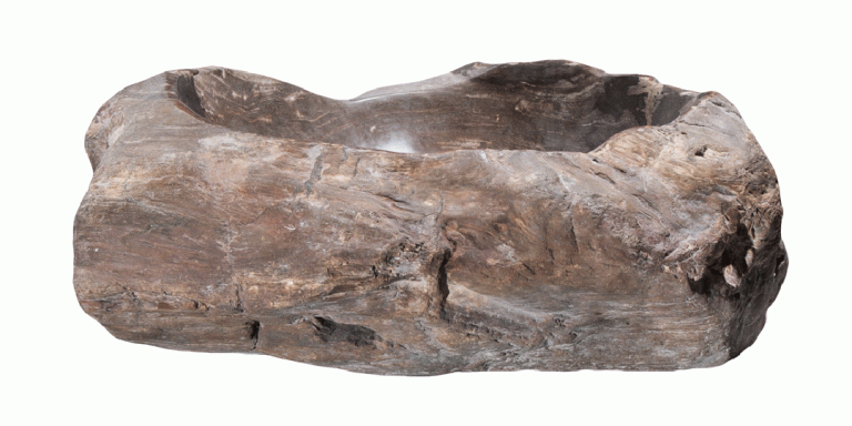 21.5" Petrified Wood Stone Vessel Sink, Beige, Brown, PEWD-#3066