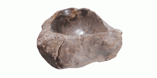 21.5" Petrified Wood Stone Vessel Sink, Beige, Brown, PEWD-#3066