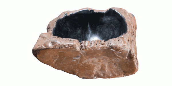 16" Petrified Wood Stone Vessel Sink, Black, Brown, PEWD-#3067