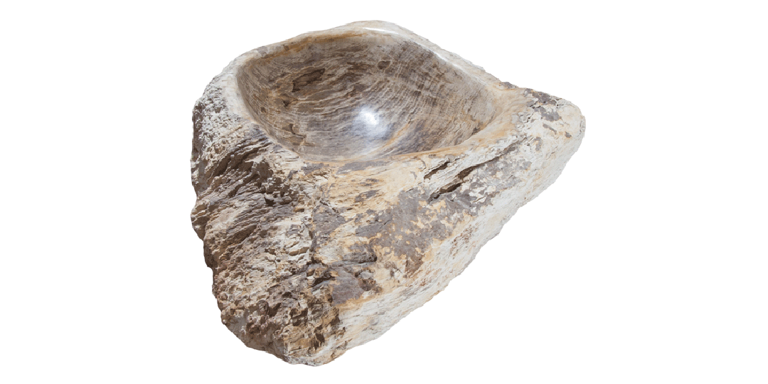 Allstone 31"x21.5"x8" Petrified Wood Stone Vessel Sink, Beige, Brown, PEWD-#3068