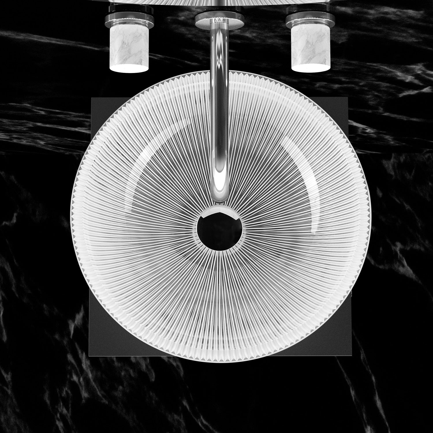 MaestroBath 15" Nebbia Luxury Round Vessel ADA Oval Bathroom Sink, White, Crystal, PLI-NER-WHT