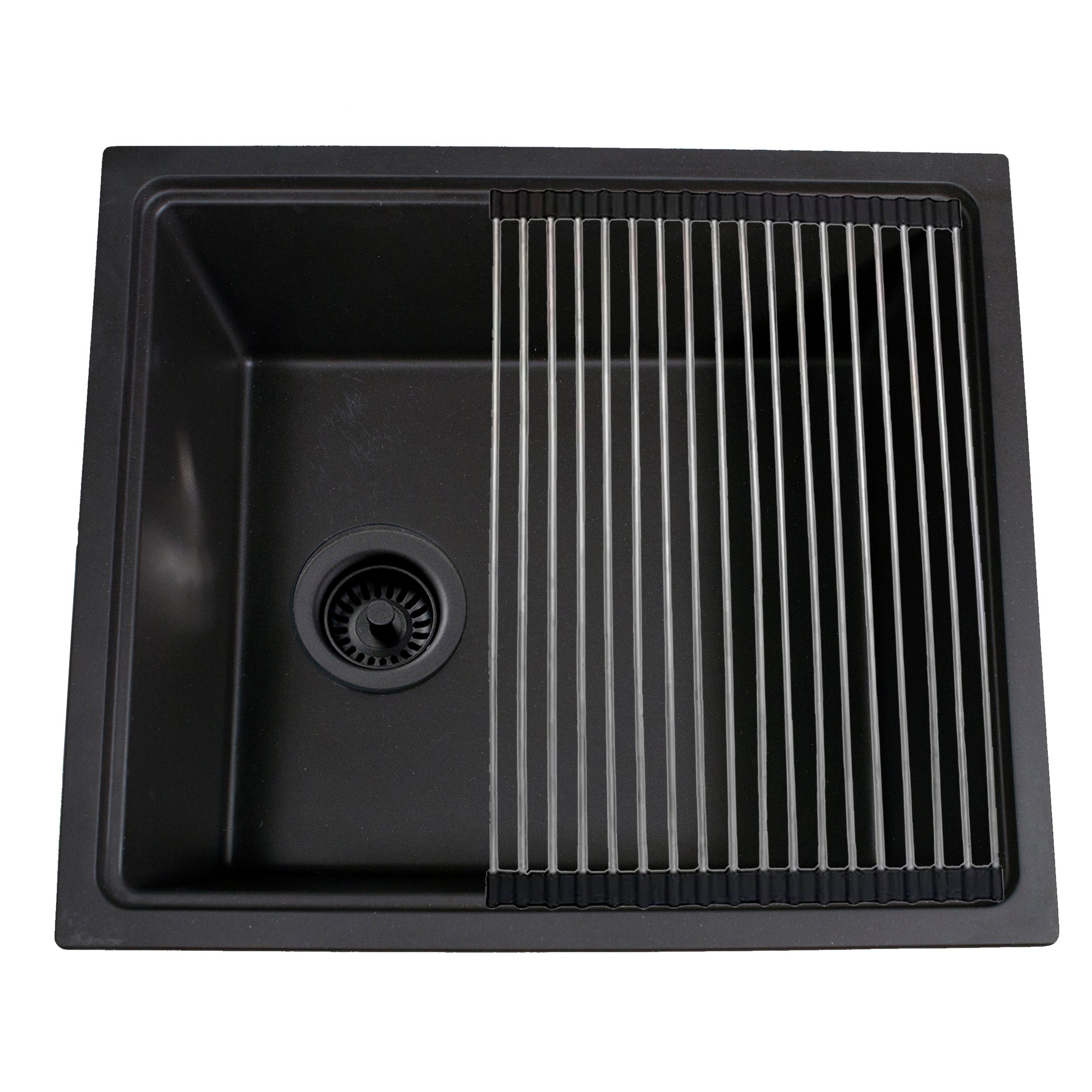 Nantucket sinks rockport 22 dual mount granite composite workstation kitchen sink with accessories black alternate product image