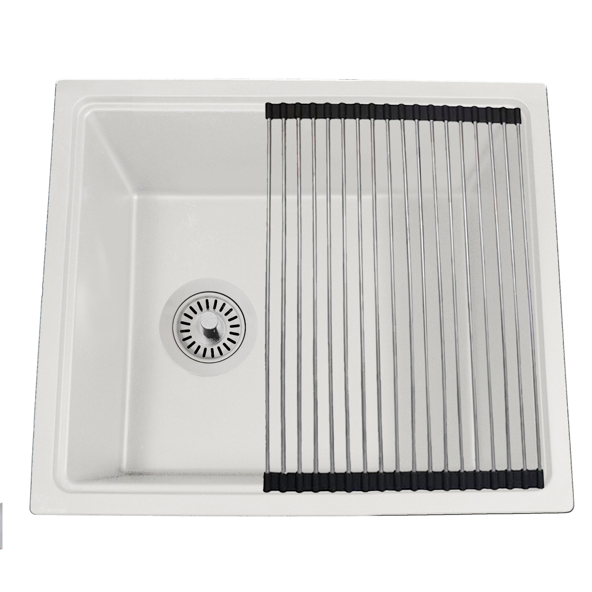 Nantucket sinks rockport 22 dual mount granite composite workstation kitchen sink with accessories white alternate product image