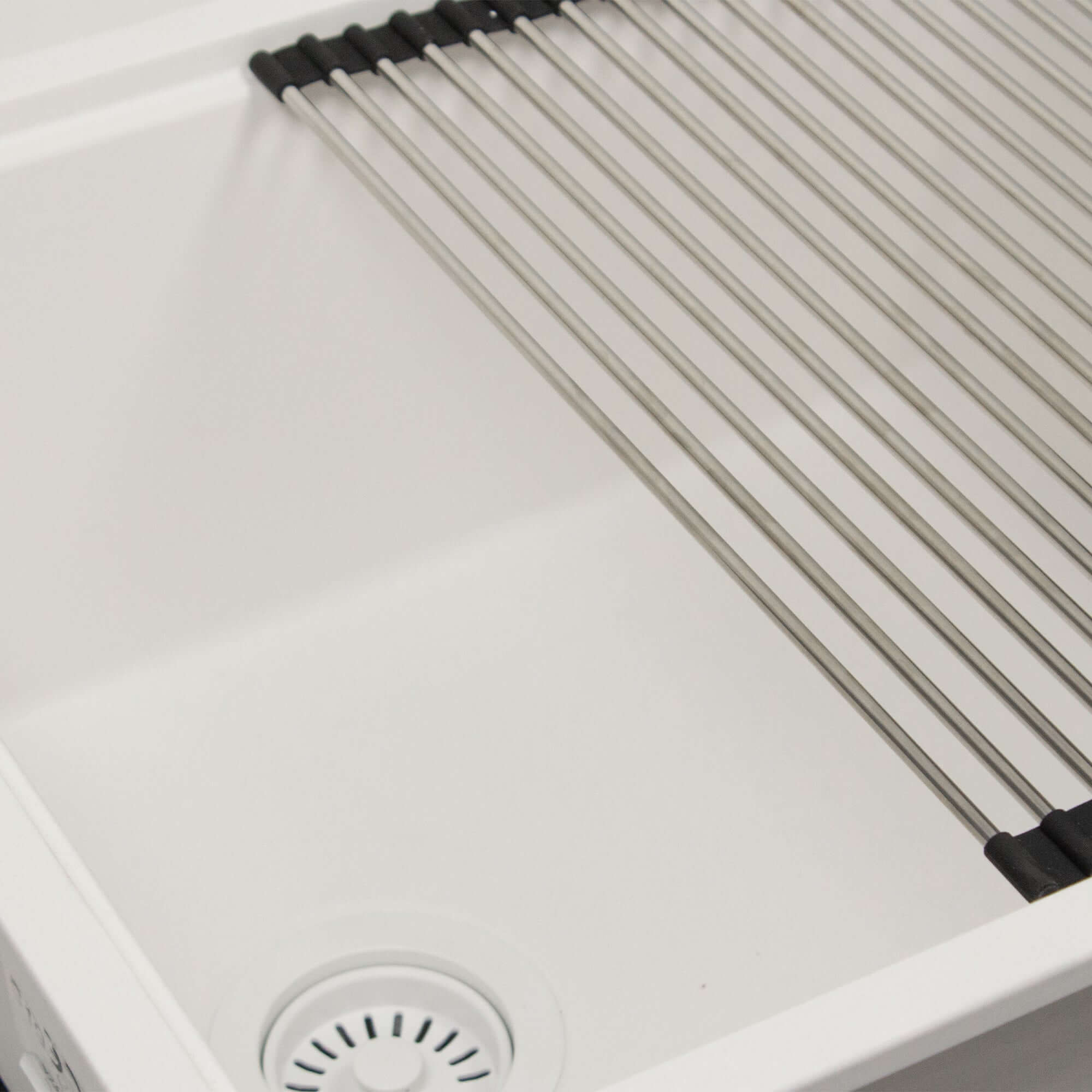 Nantucket Sinks Rockport 22" Dual Mount Granite Composite Workstation Kitchen Sink with Accessories, White, PR2219PS-W