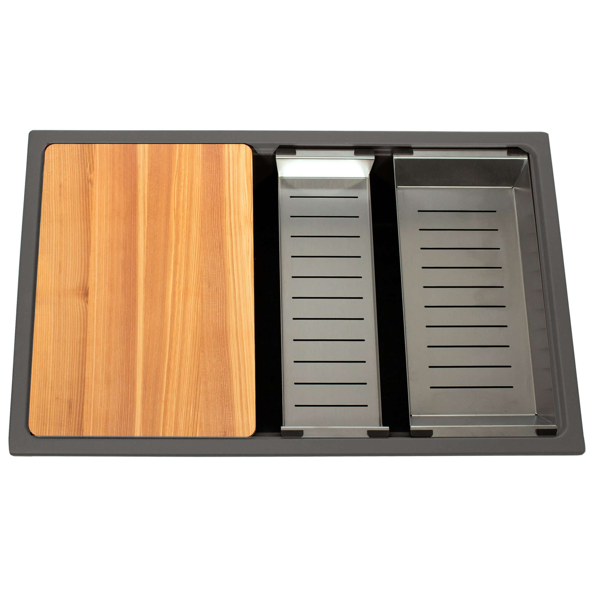 Nantucket sinks rockport 30 dual mount granite composite workstation kitchen sink with accessories titanium alternate product image