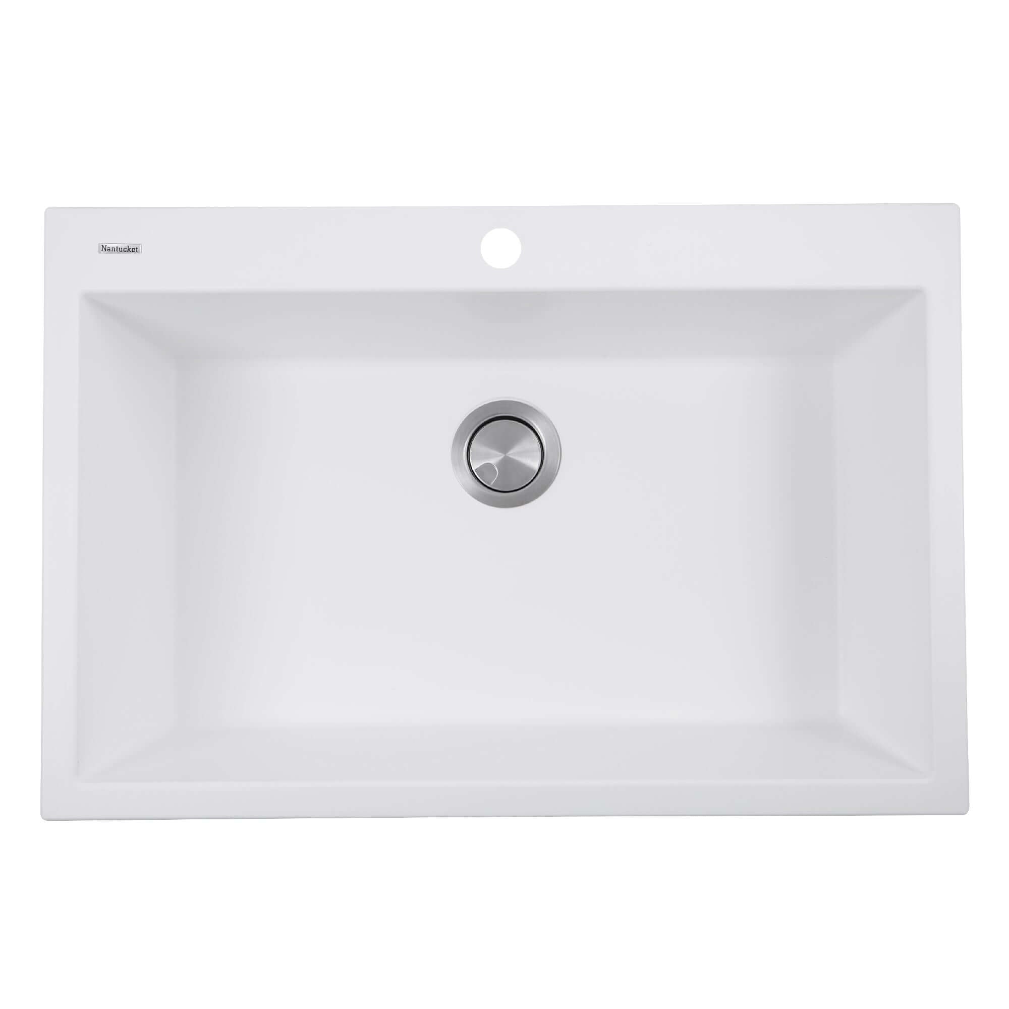 Alternate Image for Nantucket Sinks Plymouth 33" Granite Composite Kitchen Sink, White, PR3322-DM-W