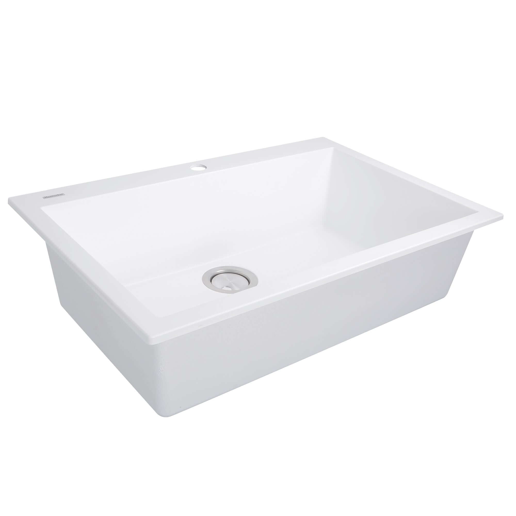 Alternate Image for Nantucket Sinks Plymouth 33" Granite Composite Kitchen Sink, White, PR3322-DM-W