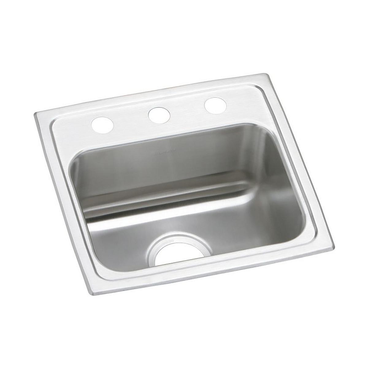 Elkay Celebrity 17" Drop In/Topmount Stainless Steel Kitchen Sink, Brushed Satin, 1 Faucet Hole, PSR17161