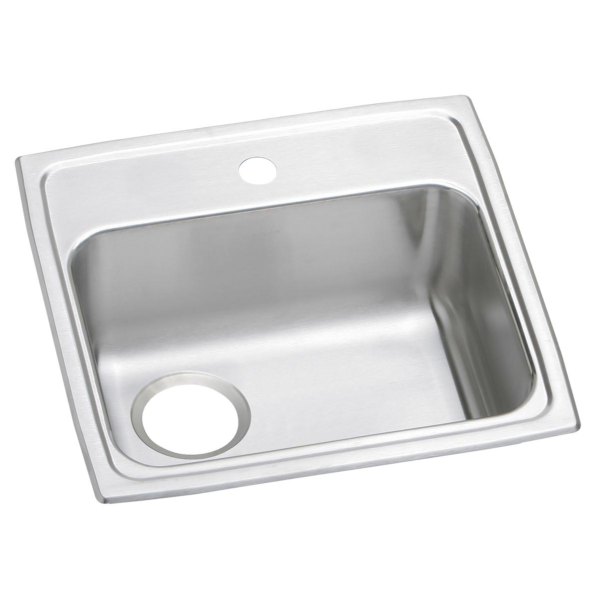 Elkay Celebrity 20" Drop In/Topmount Stainless Steel ADA Utility Sink, Brushed Satin, 1 Faucet Hole, PSRADQ191955L1