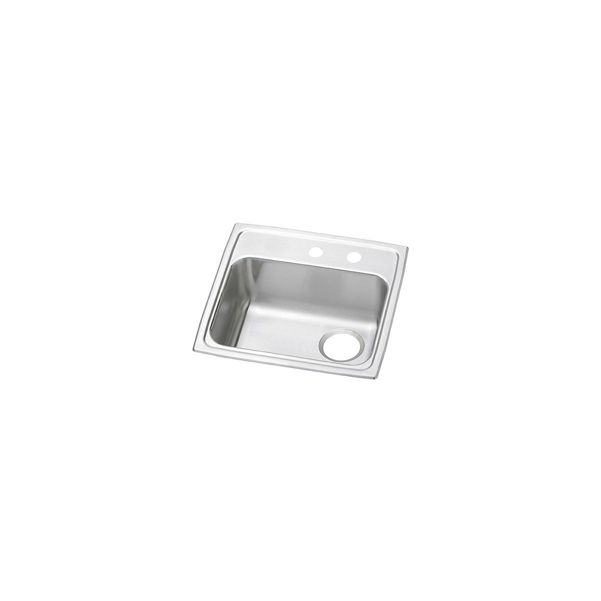 Elkay Celebrity 20" Drop In/Topmount Stainless Steel ADA Utility Sink, Brushed Satin, MR2 Faucet Holes, PSRADQ191955RMR2