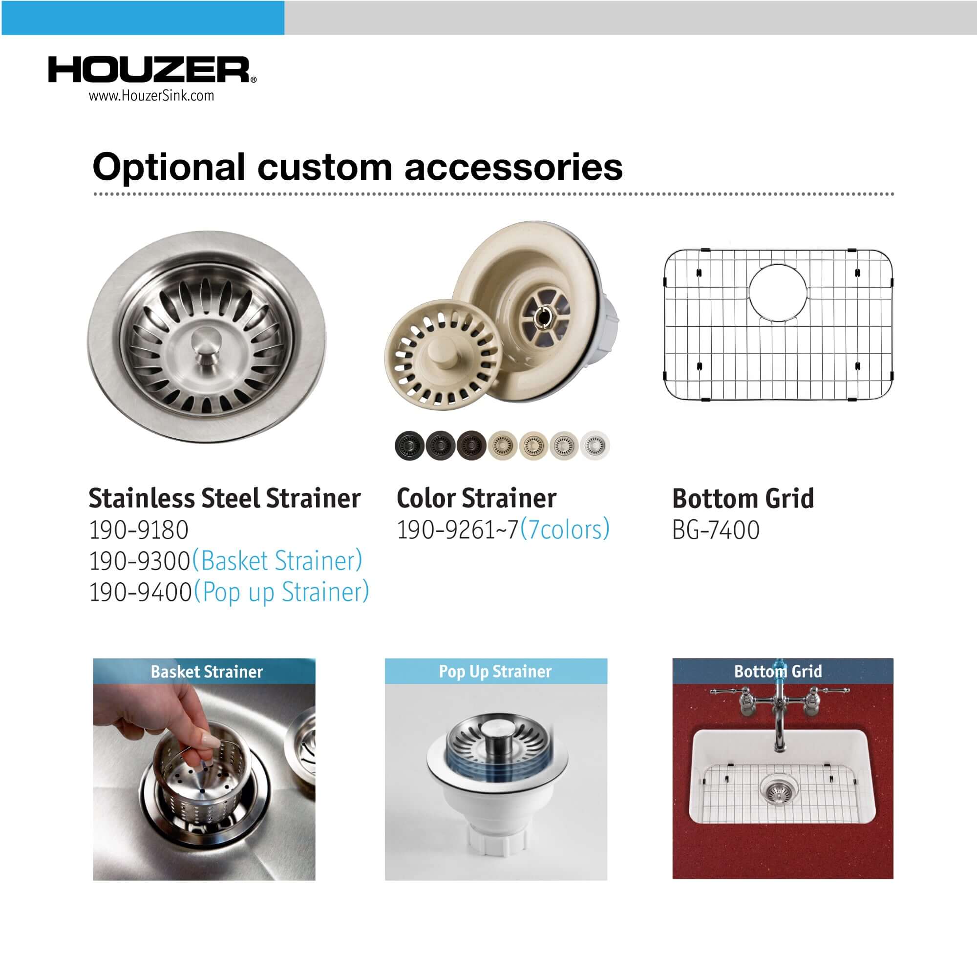 Alternate Image for Houzer 23" Fireclay Undermount Single Bowl Kitchen Sink, Biscuit, Platus Series, PTU-2400 BQ