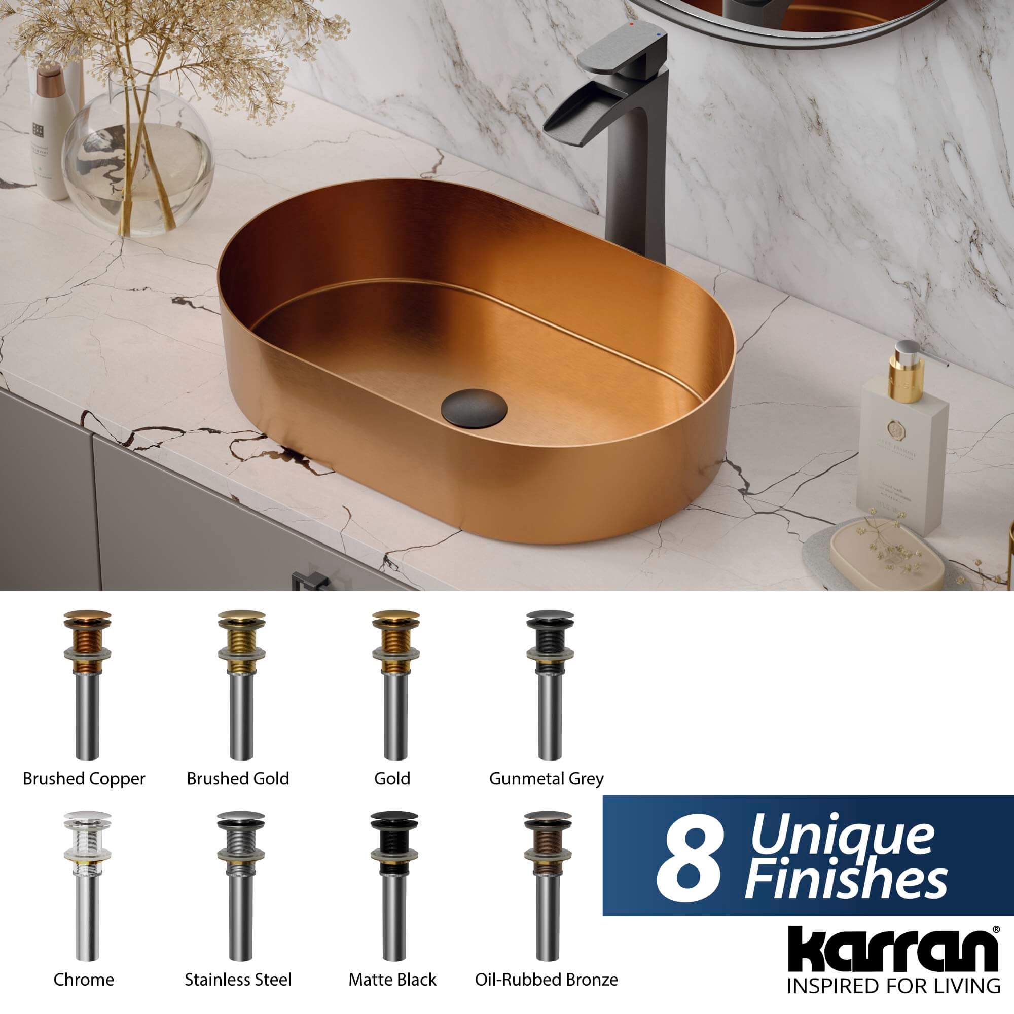 Alternate Image for Karran Bathroom Accessory PU25 Pop-Up Vanity Bowl Drain in Gunmetal Grey, Lead-free Brass, PU25GG