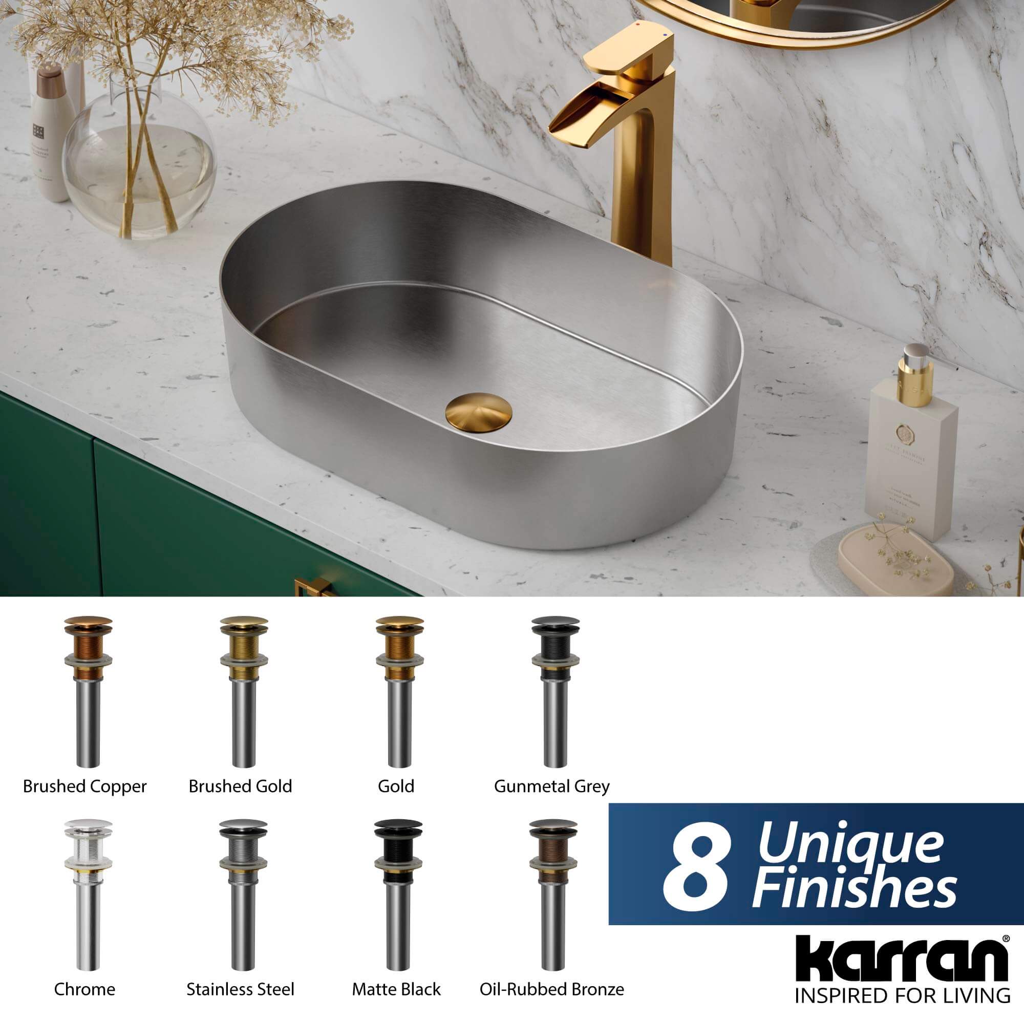 Alternate Image for Karran Bathroom Accessory PU25 Pop-Up Vanity Bowl Drain in Gold, Lead-free Brass, PU25G