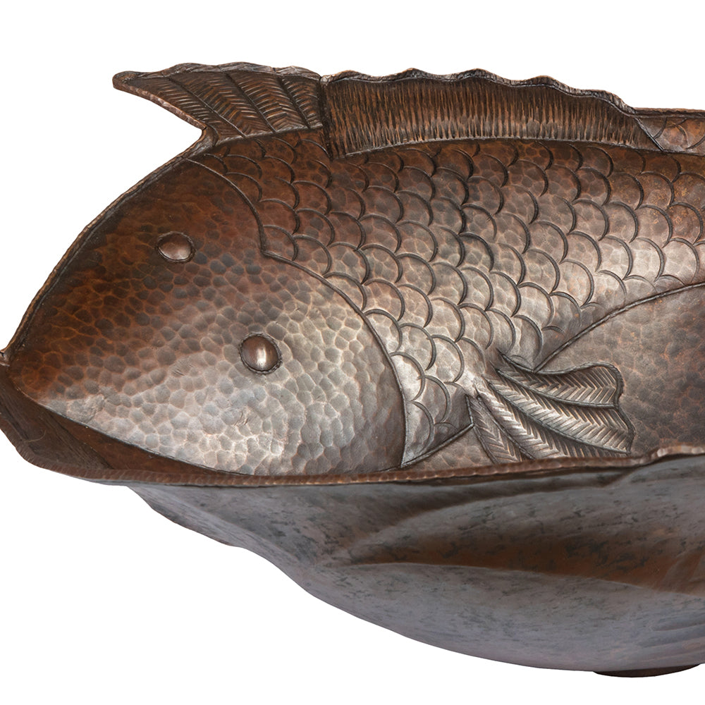 Alternate Image for Premier Copper Products Two Fish Vessel Hammered Copper Bathroom Sink, Matching Drain and Accessories, Oil Rubbed Bronze, BSP5_PV2FHDB-P