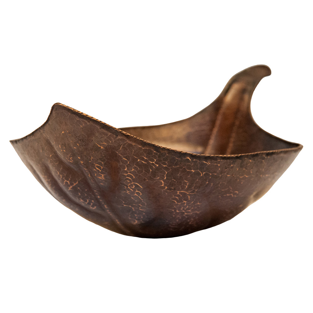 Alternate Image for Premier Copper Products Leaf Vessel Hammered Copper Bathroom Sink, Matching Drain and Accessories, Oil Rubbed Bronze, BSP5_PVLFDB-P