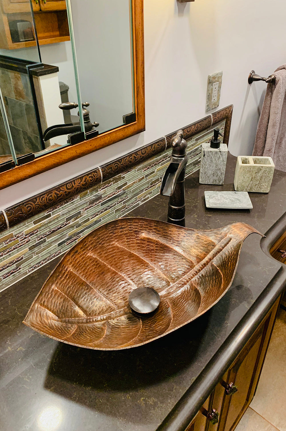 Alternate Image for Premier Copper Products 21" Copper Bathroom Sink, Oil Rubbed Bronze, PVLFDB