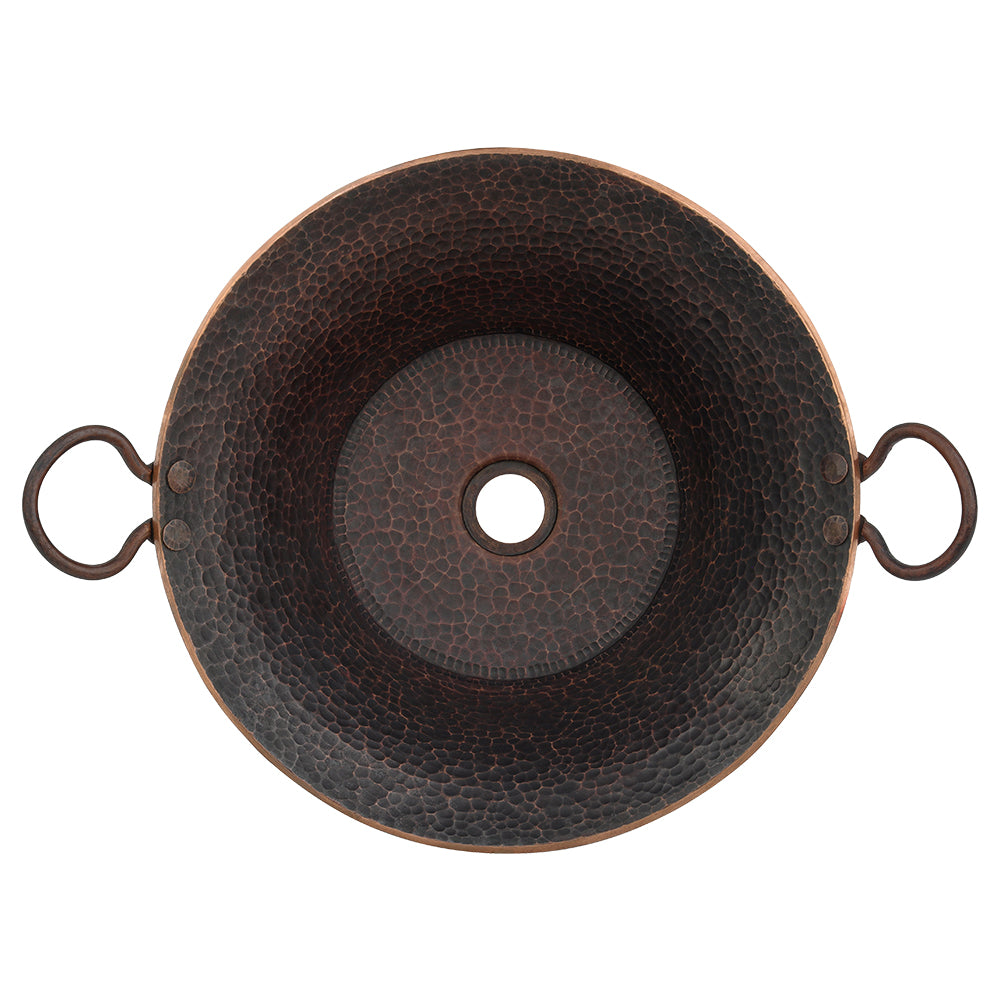 Alternate Image for Premier Copper Products 21" Round Copper Bathroom Sink, Oil Rubbed Bronze, PVMPDB