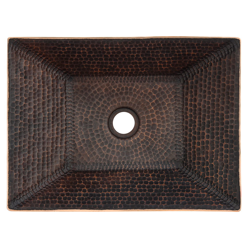 Alternate Image for Premier Copper Products 17" Rectangle Copper Bathroom Sink, Oil Rubbed Bronze, PVMRECDB