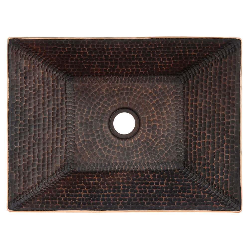 Alternate Image for Premier Copper Products 17" Rectangle Copper Bathroom Sink, Oil Rubbed Bronze, PVMRECDB