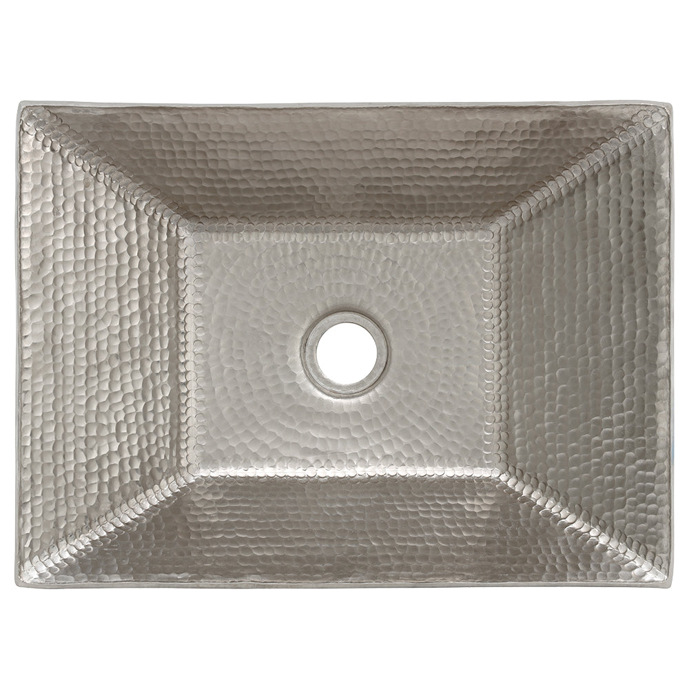 Alternate Image for Premier Copper Products 17" Rectangle Copper Bathroom Sink, Nickel, PVMRECEN