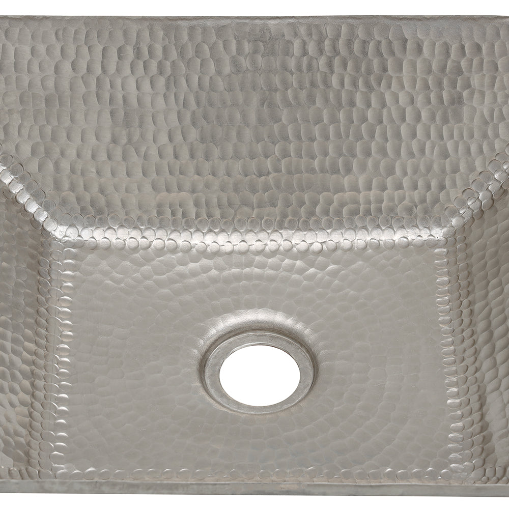 Alternate Image for Premier Copper Products 17" Rectangle Copper Bathroom Sink, Nickel, PVMRECEN