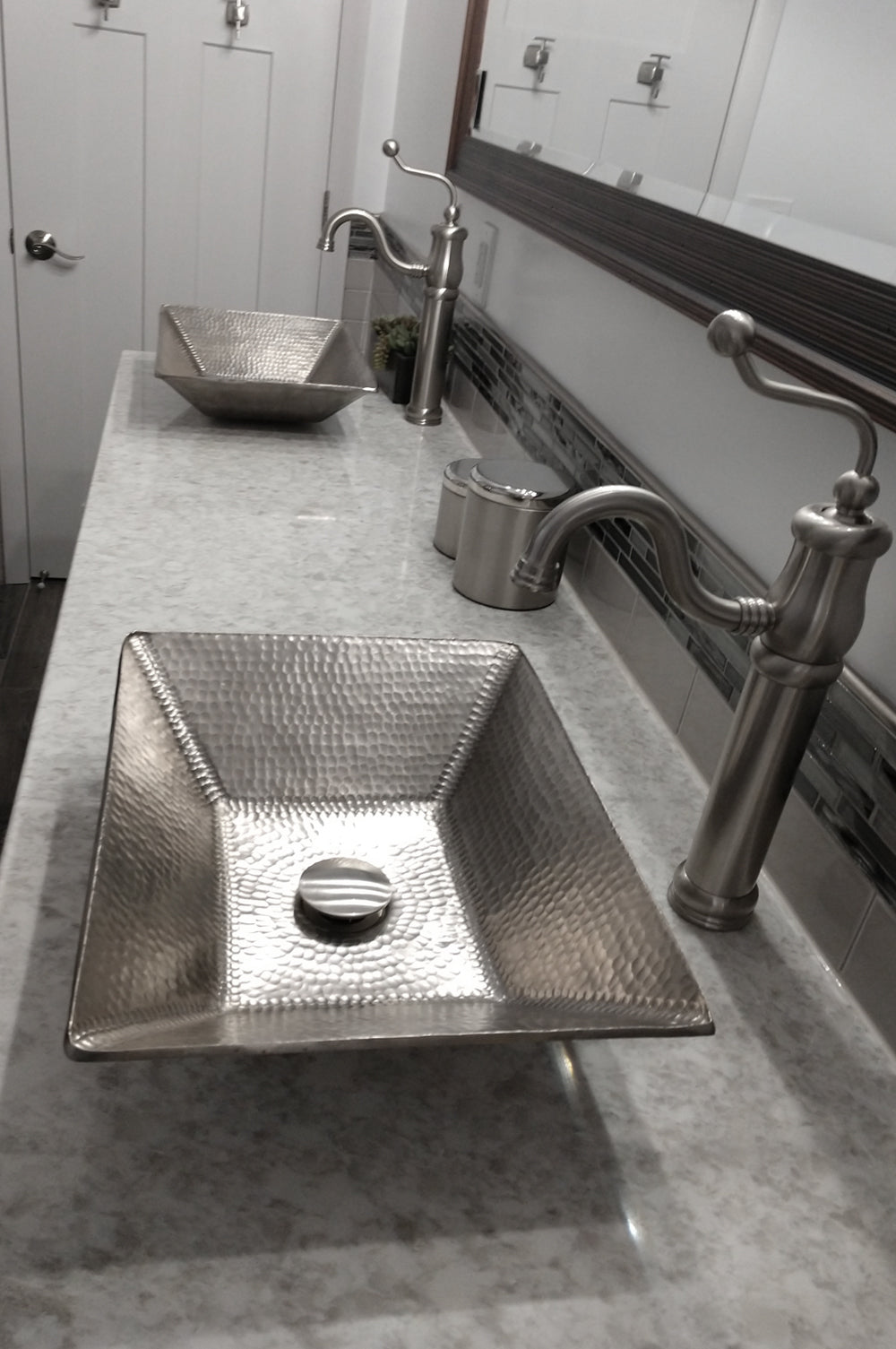 Alternate Image for Premier Copper Products 17" Rectangle Copper Bathroom Sink, Nickel, PVMRECEN